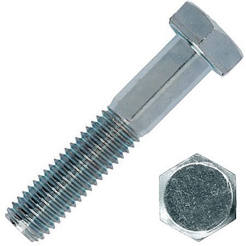 Болт шестигранный М12х100 мм DIN 931 класс 5.8 оцинкованная сталь