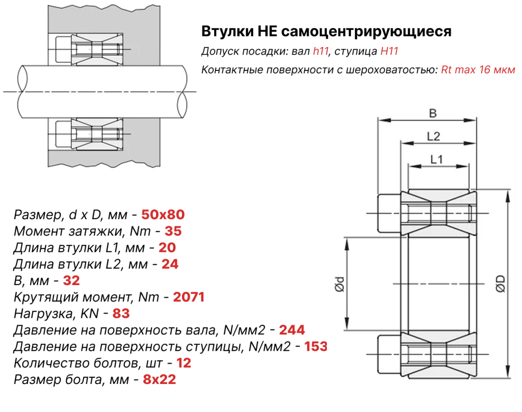 Чертеж втулка зажимная ВК40 50х80 Чертеж втулка зажимная ВК40 50х80